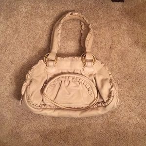 Vintage Teesje Leather Ruffle Handbag